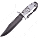 Frost Fixed Blade Skull Camo Fixed Blade Knife, 7in, Stainless Steel, Standard Edge, Sawback, Black FTX1458WSC