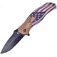 Frost Flag A/O Folding Knife, 4.5in Closed, 3.5in, Black Stainless Blade, Pakkawood Handle, OC-04AM