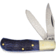 Frost Jim Bowie Trapper Blue Pk Bone Folding Knife, Mirror SS Clip/ Spey Blades, Blue Pick Bone Handle, Nickel Silver Bolster, blue, 14-100BLPB