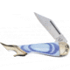 Frost Leg Folding Knife, Blue swirl pearl resin handle, OC-183BW