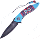 Frost Linerlock A/O Blue Folding Knife, 3.5 black stonewash finish 3Cr13 stainless blade, Blue ABS handle, OC-534F/BL