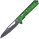 Frost A/O 3Cr13 Folding Knife, 4.75in Closed, 3.75in Gray Coated 3Cr13 Stainless Blade, Green Aluminum Handle, TX-57GN