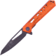 Frost A/O 3Cr13 Folding Knife, 4.75in Closed, 3.75in Gray Coated 3Cr13 Stainless Blade, Orange Aluminum Handle, TX-57OG