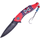 Frost Linerlock A/O Red Folding Knife, 3.5 black stonewash finish 3Cr13 stainless blade, Red ABS handle, OC-534F/RD