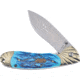 Frost Linerlock Steel Warrior Folding Knife, Blue, Blue jigged bone handle, SW-005PB