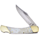 Frost Lockback MOP Folding Knife, 3.75in Mirror SS Clip Point Blade, Mother Of Pearl Handle, Nickel Silver Bolster, Salt Water Mop Handle, Black Nylon Belt Sheath, CSW-549MOP