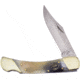 Frost Lockback Ox Horn Folding Knife, 3.75in Mirror SS Clip Point Blade, Ox Horn Handle, Black Nylon Sheath, OC-110OX