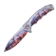 Frost Lockback Print Folding Knife, w/Deer Print, Finger grooved handle, FC-088DR