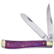 Frost Mini Trapper Purple MOP Folding Knife, 3.88in Closed, Mirror Stainless Clip/Spey Blades, Purple Mother Of Pearl Handle, OC-508P/MOP