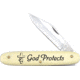 Frost Novelty God Protects Folding Knife,2.25in,Clip Point,White,Composition Handle FNB1
