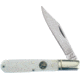 Frost Ocoee Barlow White Folding Knife,Stainless Clip Blade, White Smooth Bone Handle FOC589WSB