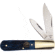 Frost Ocoee River Barlow Folding Knife,Stainless Clip and Pen Blade, Blue Pick Bone Handle FOC163BLPB