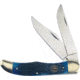 Frost Ocoee River Dirt Buster Folding Knife, Mirror SS Clip And Skinner Blades, Blue Pick Bone Handle, Black Nylon Sheath, OC-550BLPB