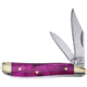 Frost Peanut Purple MOP Folding Knife, 2.88in Closed, Mirror Stainless Clip/Pen Blades, Purple Mother Of Pearl Handle, OC-107P/MOP