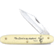 Frost Psalm 23 Folding Knife, 2.38in Satin SS Clip Blade, Yellow Synthetic Handle, The Lord Is My Shepherd Handle Artwork, N-B12