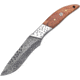 Frost Olive Wood Skinner Knife, 8in Overall, 3.75in, Damascus Steel Blade, Olive Wood Handle, Leather Sheath, VFD-78OW