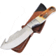 Frost Torched Bone Skinner Knife, 7.75in Overall, 4.75in, Satin Stainless Guthook Blade, Torched Bone Handle, Leather Sheath, CW-982TB