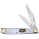 Frost Steel Warrior Peanut MOP Folding Knife,Stainless Steel,Standard Edge,Clip and Pen,Mirror Polish,Mother of Pearl Handle FSW107SMOP