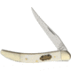 Frost Steel Warrior Toothpick White Folding Knife,Stainless Steel,Standard Edge,Long Clip,Mirror Polish,White,Bone Handle FSW109WSB