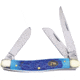 Frost Stockman Blue Bone Folding Knife, Mirror SS Clip, Spey, Sheepsfoot Blades, Blue Jigged Bone Handle, Nickel Silver Bolster, Inlay Shield, Blue, BKH-509DBL