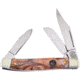 Frost Stockman California Gold Crowing Rooster Folding Knife, Mirror SS Clip/Sheepsfoot/Spey Blades, Gold Resin Handle, Nickel Silver Bolster, Inlay Shield, Gold, CR-504CG