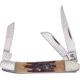 Frost Stockman Rocky Mtn Stag Folding Knife, Mirror SS Clip/Sheepsfoot/Spey Blades, Rocky Mountain Stag Bone Handle, WT-910RMS