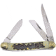 Frost Stockman Stag Bone Resin Folding Knife, Mirror SS Clip/Sheepsfoot/Spey Blades, Stag Bone Resin Handle, OC-509SBR