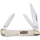 Frost Swayback Uncle Lucky Folding Knife, White smooth bone handle, UL-195WSB/3