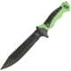 Frost Tac Xtreme Fixed Blade Knife, 7in, Sawback, Lime Green, Rubber Handle FTX077GB