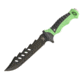 Frost Tac Xtreme Fixed Blade Knife, 7in, Scalloped Top, Black, Lime Green, Rubber Handle FTX078GB