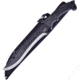 Frost Tac Xtreme Machete Black Fixed Blade Knife, 9.75in, Stainless Steel, Standard Edge, Sawback, Black Rubber Handle FTX3115