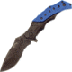 Frost Tactical Linerlock Blue A/O Folding Knife,3.5in,Partially Serrated,Black and Blue,Aluminum Handle F18412BL