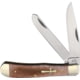 Frost Trapper Folding Knife, Mirror finish stainless clip and spey blades, Brown smooth bone handle, BKH-108BRSB