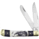 Frost Trapper Folding Knife, Buffalo horn and white smooth bone handle with eag, SW-108BHSB/E