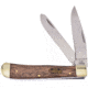 Frost Trapper Zebrawood Folding Knife, 4.25in Closed, Mirror Stainless Clip/Spey Blades, Zebra Wood Handle, SW-108ZW