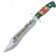 Frost Vietnam Vet Bowie Knife, 9.63 stainless blade, Green, yellow, and red ABS handle, FC-50V