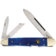 Frost Whittler Folding Knife, 3.75in Closed, Mirror Spear/Pen/Coping Blades, Blue Smooth Bone Handle, WT-205BLSB