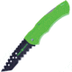 Frost Zombie Lockback Folding Knife,3.25in,Stainless Steel,Partially Serrated,Sawback,Black,Green,Synthetic Handle FTX080G