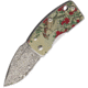 G.Sakai Money Clip Framelock Folding Knife, 1.63in Damascus Steel Blade, SS Handle, Pocket Clip, Texture Szanqua Handle Artwork, Boxed With Hanging Tab, 11610