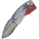 G.Sakai Money Clip Framelock Mt Fuji Folding Knife, 1.63in Damascus Steel Drop Point, SS Handle, Pocket Clip, Textured Mt, Fuji Handle Artwork, Boxed With Hanging Tab, 11605