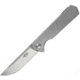 Ganzo Knives Firebird Framelock Folding Knife, 3.5 stonewash and satin finish D2 tool steel blad, Stonewash finish stainless handle, FH12-SS