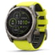 Garmin fenix 8 Solar 51mm GPS Watch, Sapphire, Titanium with Amp Yellow/Graphite Silicone, 010-02907-20
