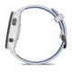 Garmin Forerunner 265 Watch, Black Bezel w/ Whitestone Case and Whitestone/Tidal Blue Silicone Band, 010-02810-01