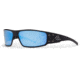 Gatorz Magnum Sunglasses, Asian Fit, Black Frame, Smoked Polarized w/ Blue Mirror Lens, AF-MAGBLK01P-B