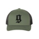 GBRS Group Puff G Trucker Hat, Loden, HAT-PUFF-GRNBLK