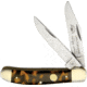 German Eye Copperhead Imitation Tortoise Folding Knife, Mirror Solingen Steel Clip And Skinner Blades, Imitation Tortoise Shell Handle, GXPL IMITATION TORTOISE