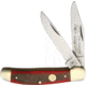 German Eye Copperhead Red Bone Folding Knife, Mirror Solingen Steel Clip And Skinner Blades, Red Smooth Bone Handle, GX RED BONE