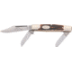 German Eye Jim Bowie Premium Folding Knife,Clip/Spey/Sheepsfoot Blade, Genuine Deer Stag Handle JB350DS