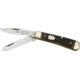 German Eye Mini Trapper Folding Knife,Clip and Spey Blade, Black Jigged Bone Handle GEBJB