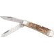 German Eye Mini Trapper Folding Knife,Clip and Spey Blade, Genuine Deer Stag Handle GEBJDS